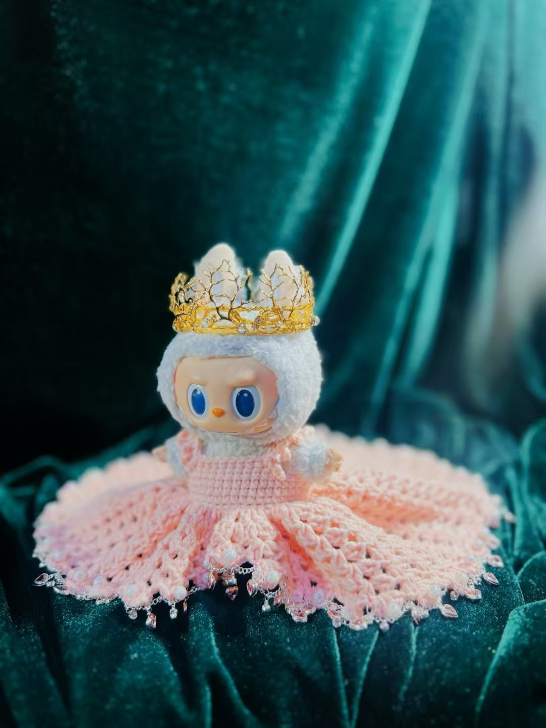Labubu Flamingo Princess Dress + Crown