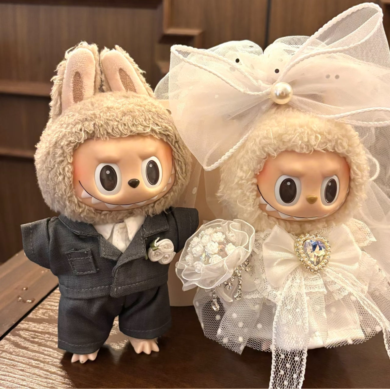 Labubu suit wedding dress