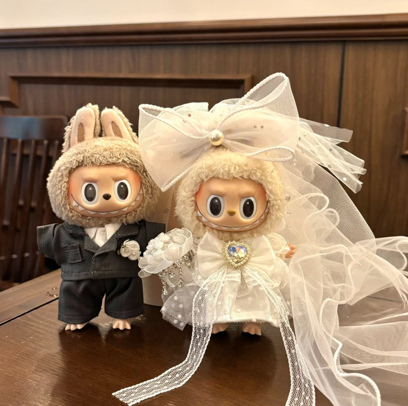 Labubu suit wedding dress