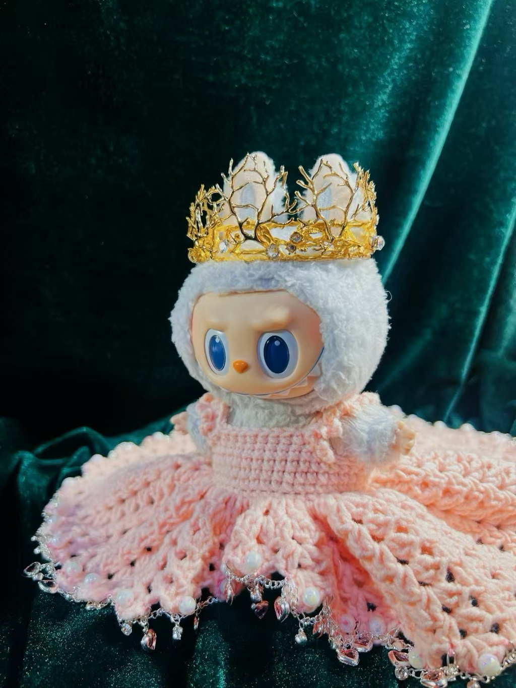 Labubu Flamingo Princess Dress + Crown