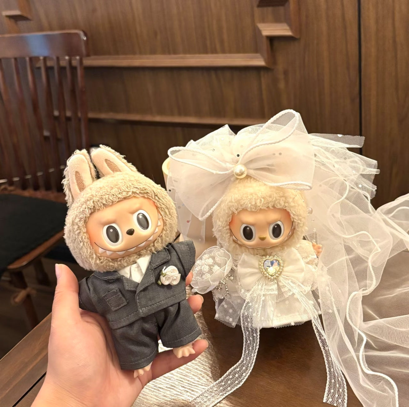 Labubu suit wedding dress